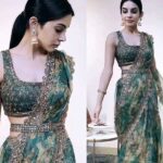 Designer-saree-with-embroidered-border-and-blouse,-desiner-pakistani-saree