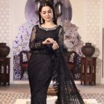 Embroidered-Chiffon-Black-Saree-Pakistani-Eid-Dress