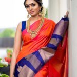 Orange-Colour-Kanchipuram-Silk-Saree-Bollywood-Style-Saree-Party-Wear-Saree